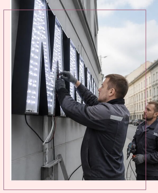 Изготовление и монтаж светодиодных LED вывесок в Новом Уренгое